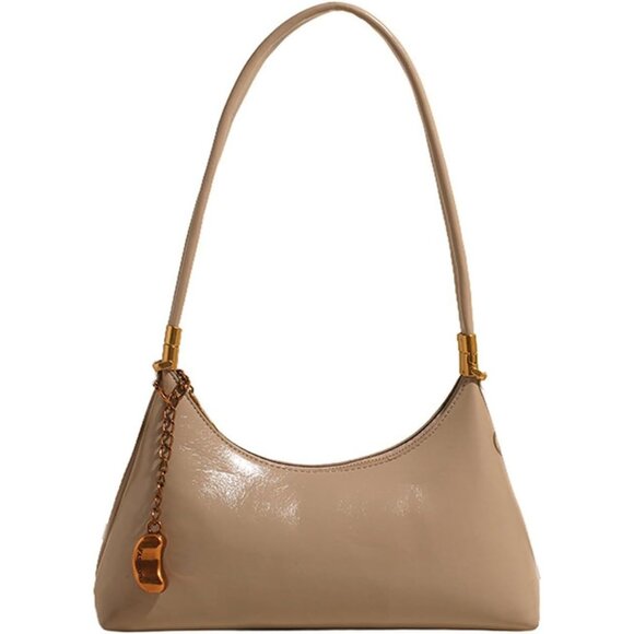 Handbags - Women's Tan Small Retro Vintage Shoulder Clutch Hobo Underarm 2 Straps Bag